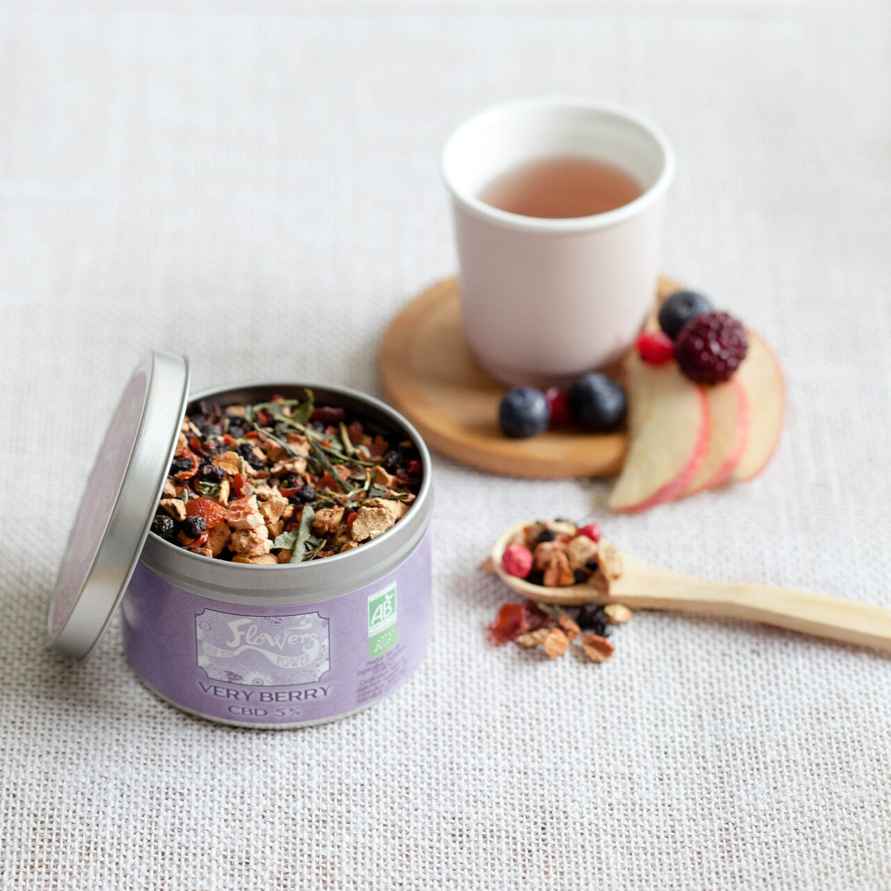 thé cbd aux baies — pause gourmande et tasse