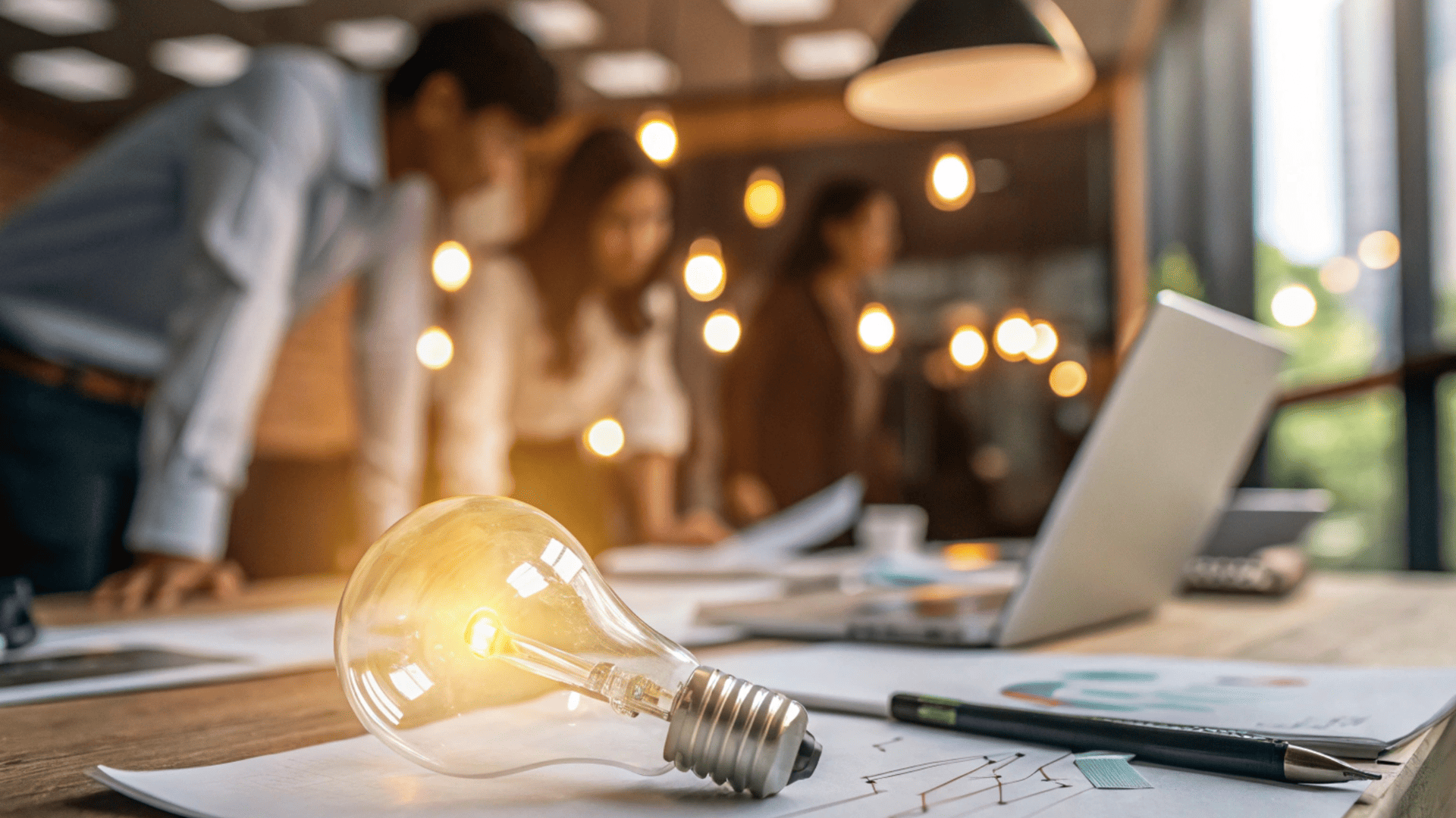 idea brillante en reunión de oficina