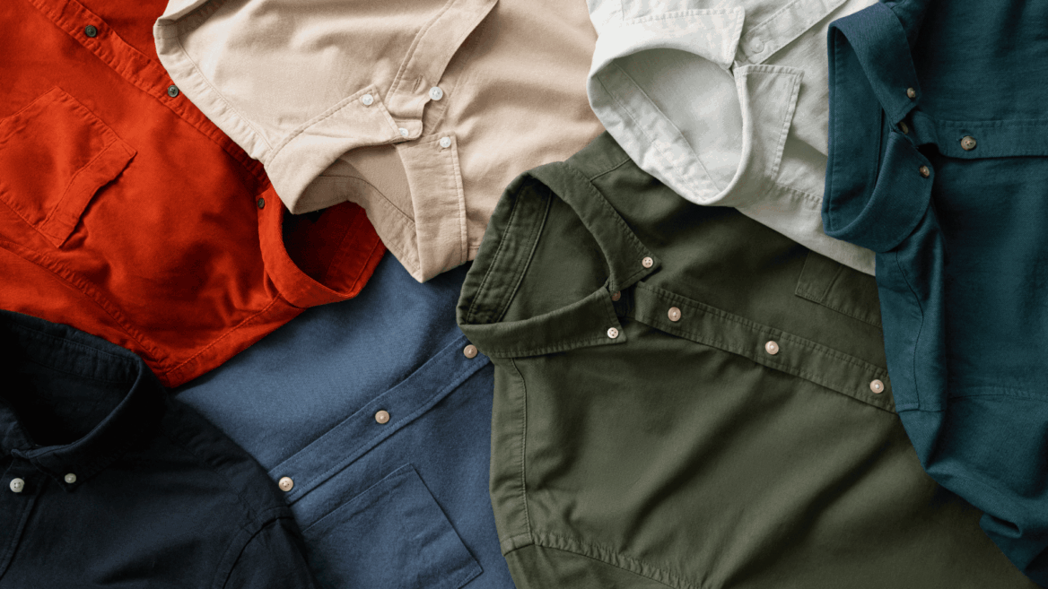 camisas oxford casual para hombre en tonos otoñales