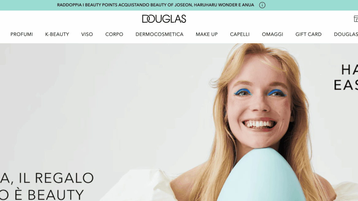 pasqua douglas 2026: trucco occhi blu primaverile