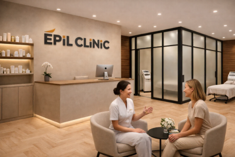 accueil chaleureux à epil clinic — réception esthétique