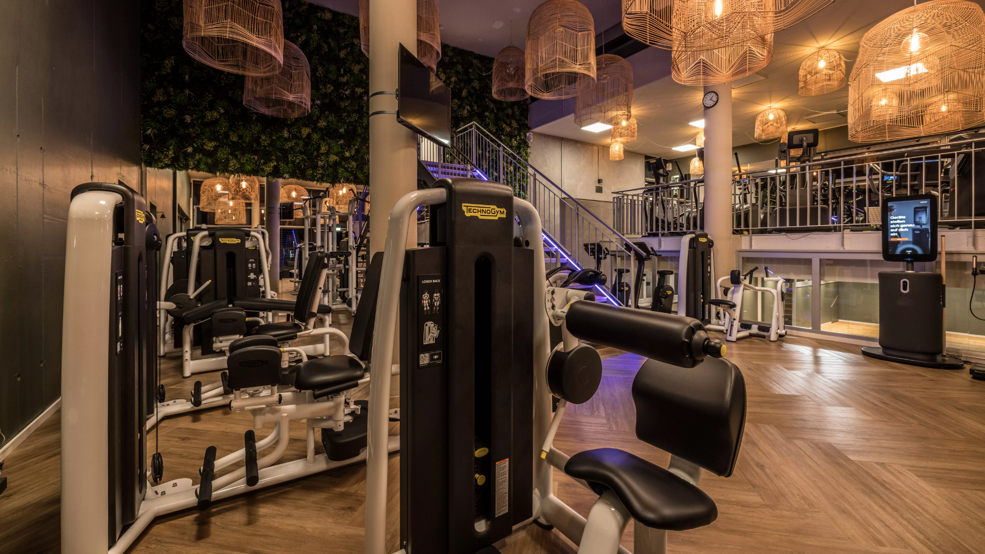 premium fitnessstudio mit technogym und mezzanin