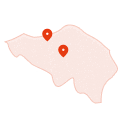 forme orange abstraite texturée sur fond blanc