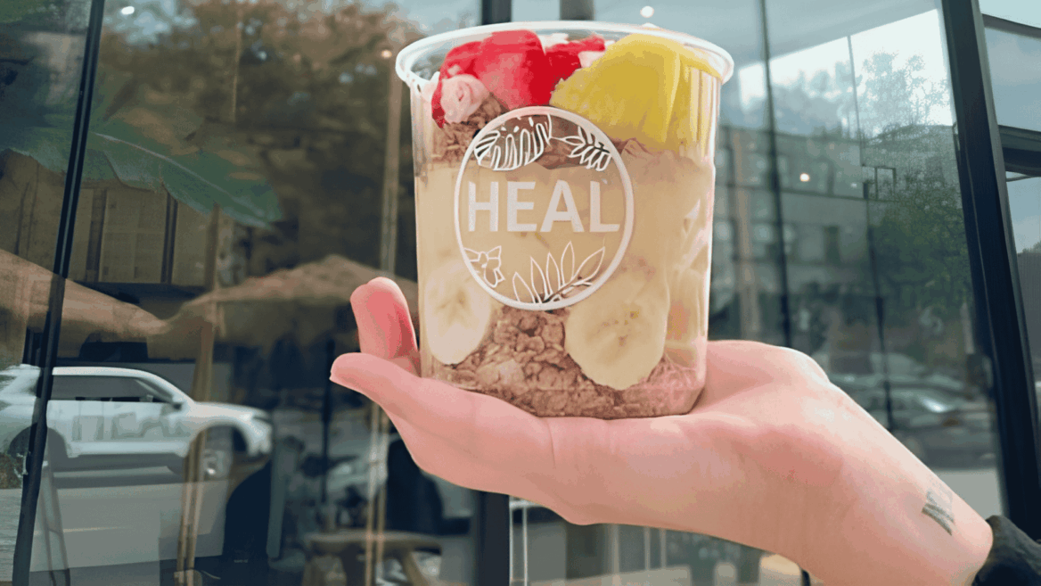 heal parfait cup: granola, banana & fresh sorbet