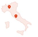 retro orange italy silhouette map icon