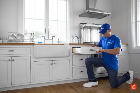 kitchen technician repairing farmhouse drawer