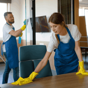 limpieza profesional de oficinas: mesas y cristales
