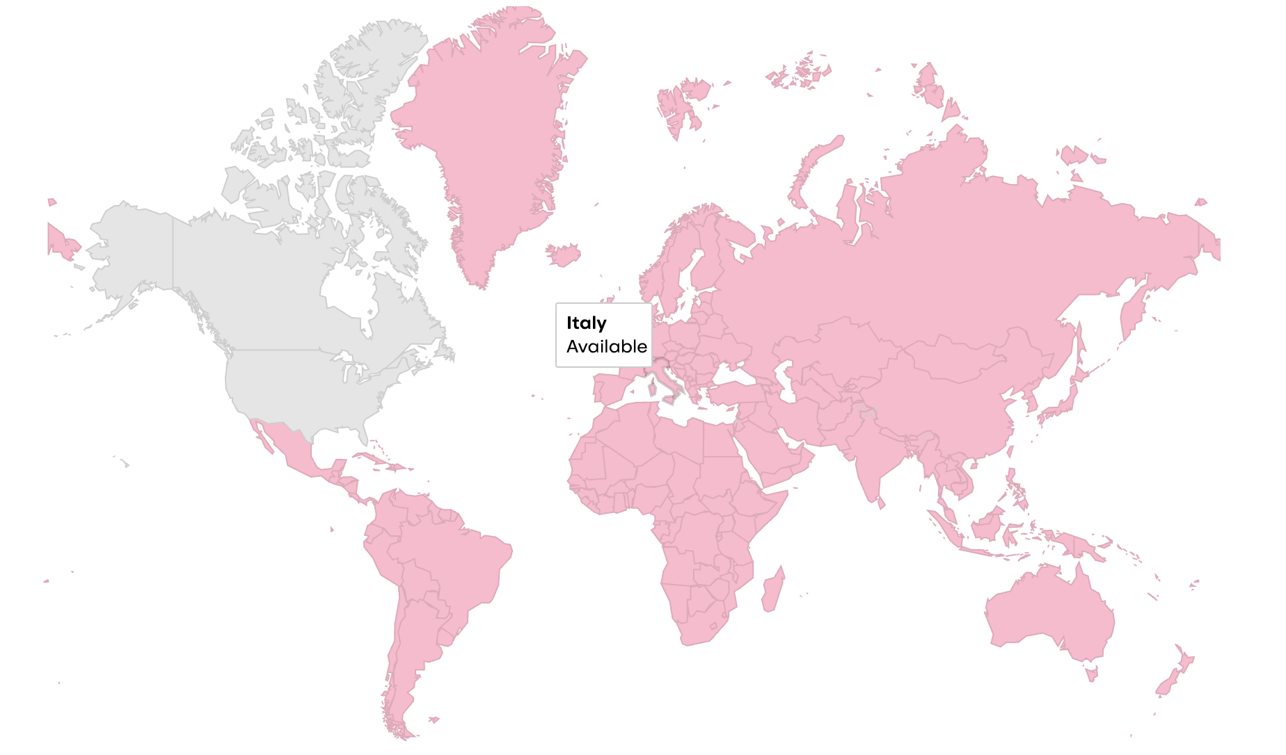 mappa disponibilità globale — italia disponibile