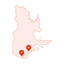 massachusetts silhouette map icon in red