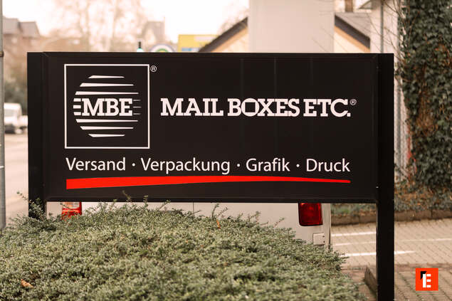 mbe schild – versand, verpackung und druck