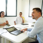 team collaboration in bright modern office