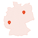 textured orange germany map icon