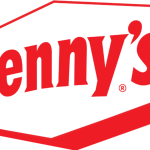 pennys red skewed hexagon logo badge