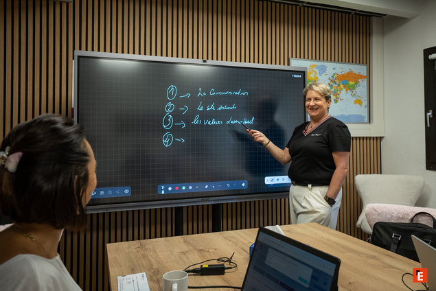 réunion collaborative en salle avec Écran interactif