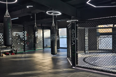salle mma et boxe moderne avec cage gigafit