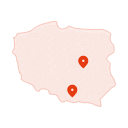 textured red orange poland map silhouette