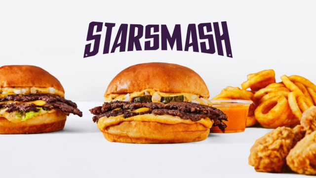 burger Écrasé au fromage sur brioche, frites spirales Taster Starsmash