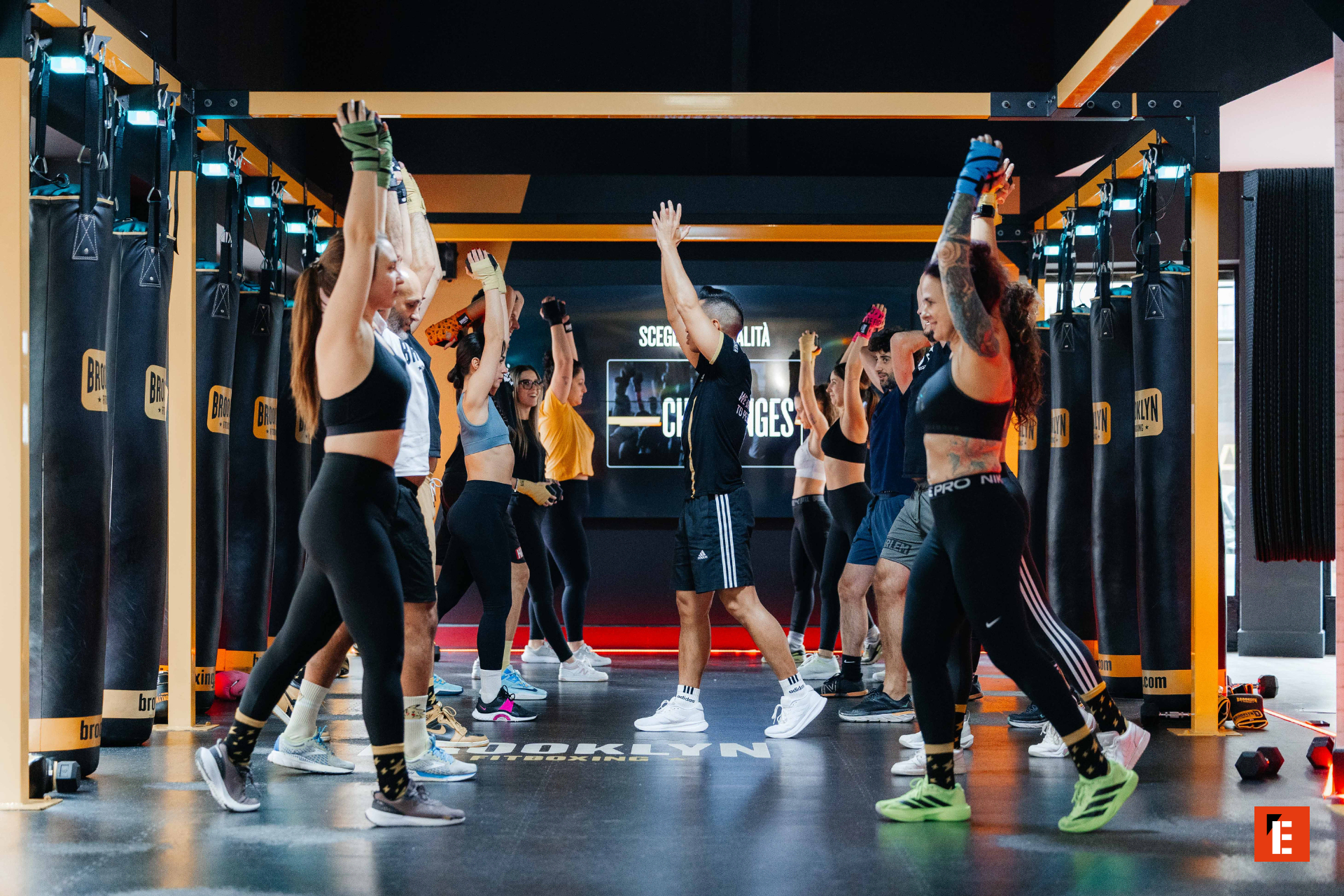 allenamento di boxe e fitness di gruppo