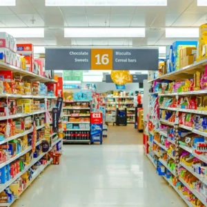 corsia dolci: cioccolato, biscotti e caramelle