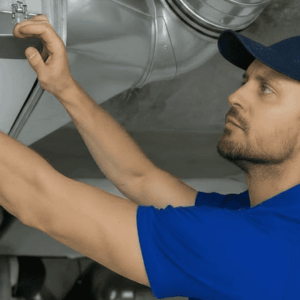 técnico reparando rejilla de ventilación