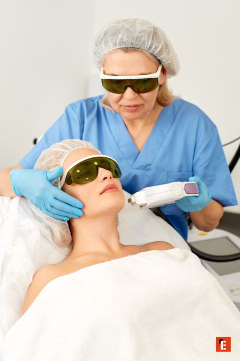 soin laser du visage en cabinet esthétique