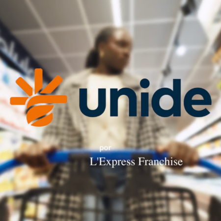 unide: logo sobre carrito en supermercado