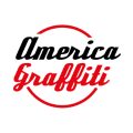 logo america graffiti retrò con archi rossi