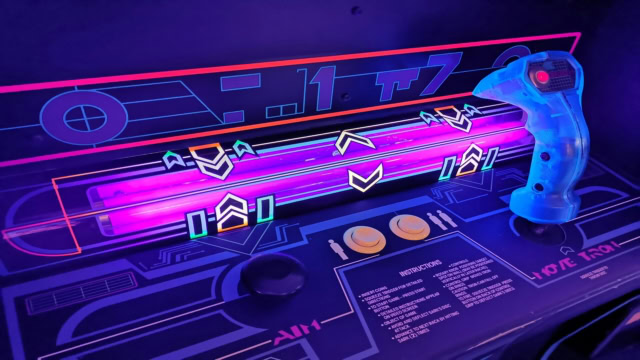 pistolet darcade néon style synthwave