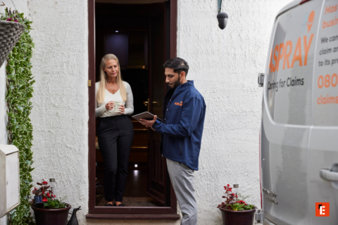service technician home visit at doorstep