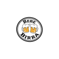 logo bebe birra: jarras de cerveza brindando