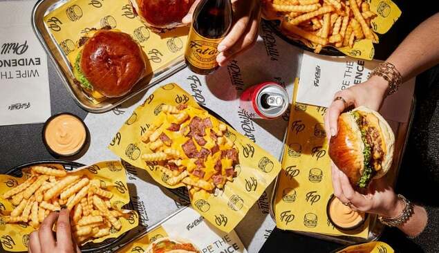 juicy burgers with loaded bacon cheese fries