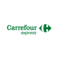 carrefour express verde: logotipo minimalista y geométrico