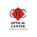logo minimaliste centre optique et audition rouge