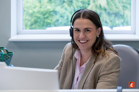 smiling call centre customer service agent