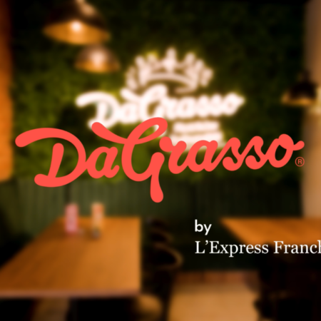 dagrasso logo w przytulnej restauracji z zielenią