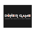 modernes döner logo in schwarz weiß und orange