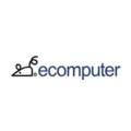 logotipo minimalista ecomputer con icono de ordenador