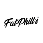 fat phills black handlettered script logo