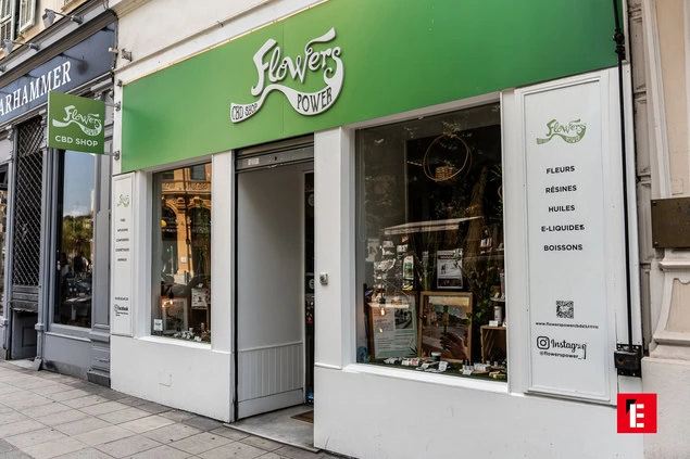 façade cbd flowers power, boutique verte en ville