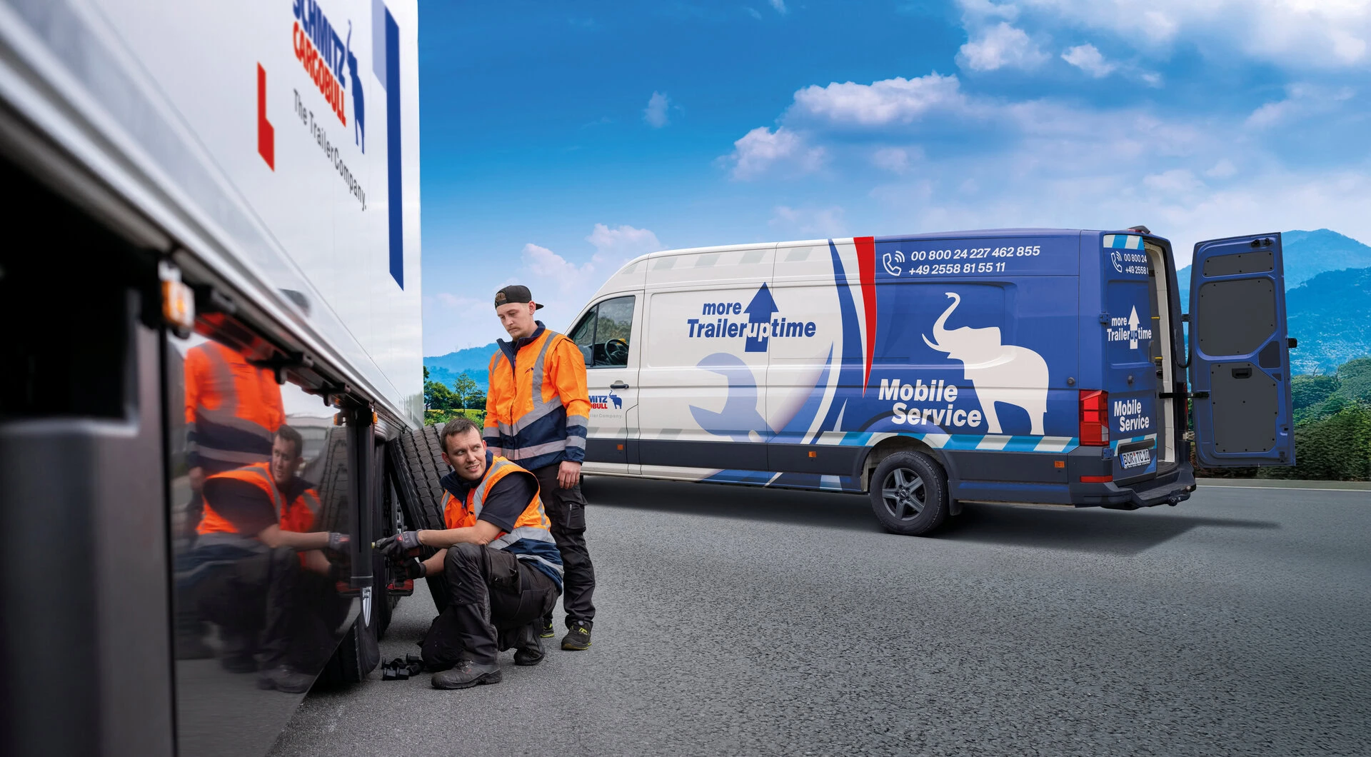 servicio móvil de remolque: reparación en carretera