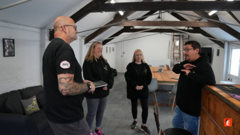 casual team discussion in loft office