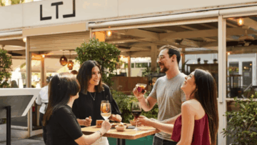 brindis y tapas en terraza entre amigos