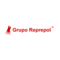 logotipo rojo moderno de grupo reprepol