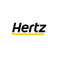 logo hertz noir incliné avec bande jaune