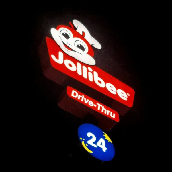 insegna luminosa ristorante fast food ape chef 24 ore