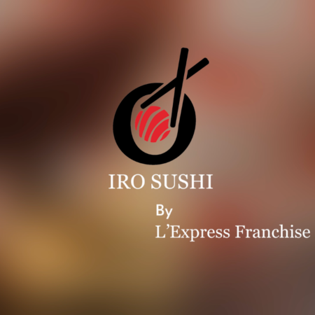 logotipo iro sushi elegante con palillos