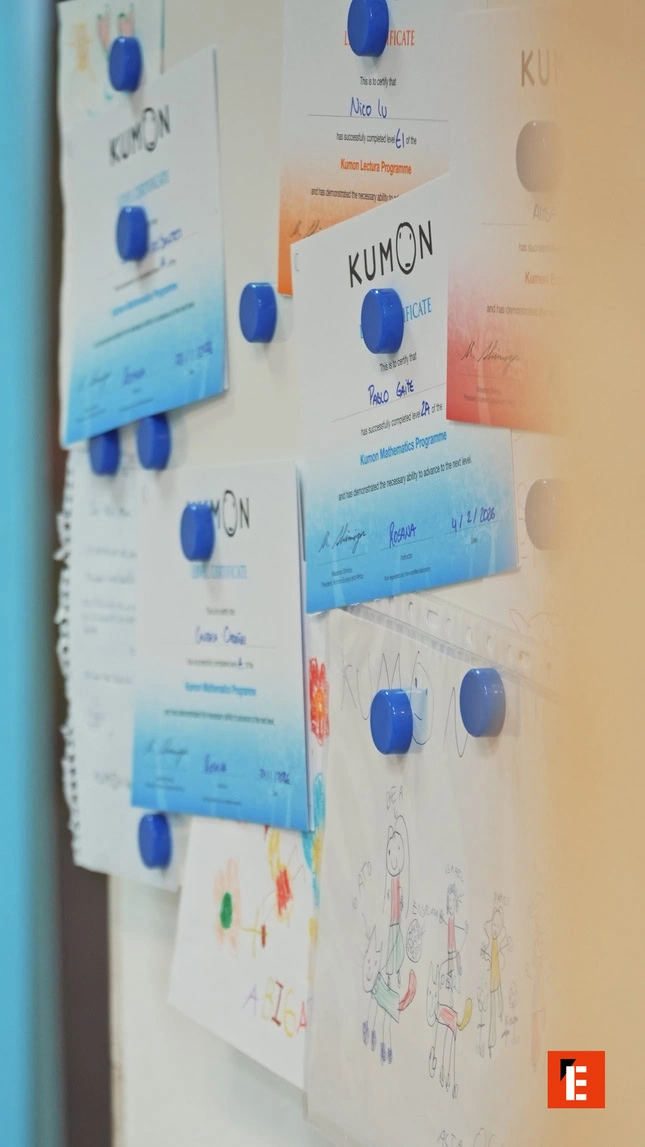 kids certificates and artwork display board