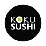 minimalistyczne logo koku sushi z zielonym akcentem