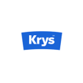 logo krys blanc sur bande bleue Épurée