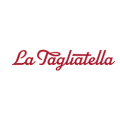 logotipo la tagliatella en caligrafía roja